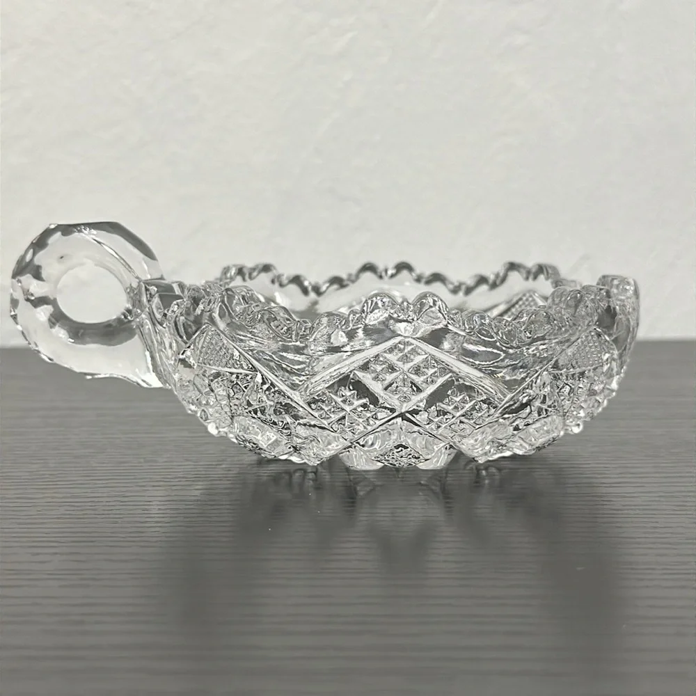 Imperial Glass Ohio Vintage 42576 Clear Early American Handled Nappy Bowl